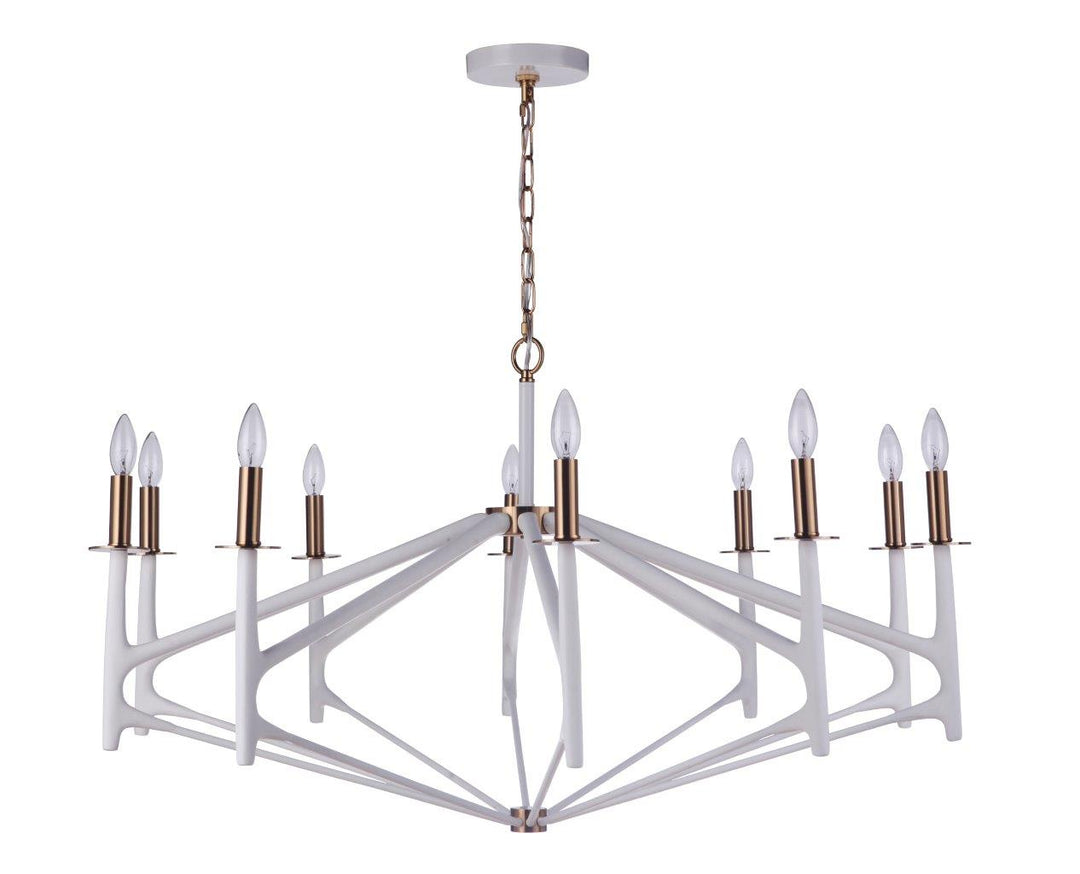 Craftmade The Reserve 55510-MWWSB Chandelier Light - Matte White/Satin Brass