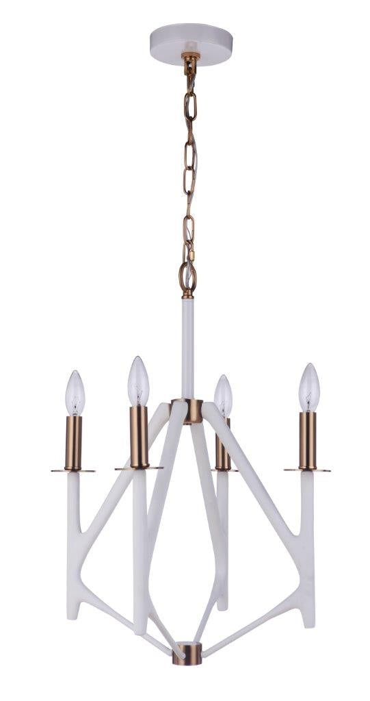 Craftmade The Reserve 55534-MWWSB Chandelier Light - Matte White/Satin Brass