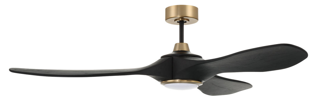 Craftmade Envy 60 EVY60FBSB3 Ceiling Fan 60 - Flat Black/Satin Brass, Flat Black/Flat Black/