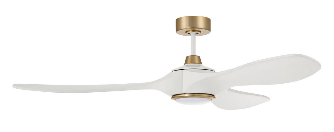 Craftmade Envy 60 EVY60WSB3 Ceiling Fan 60 - White/Satin Brass, White/White/