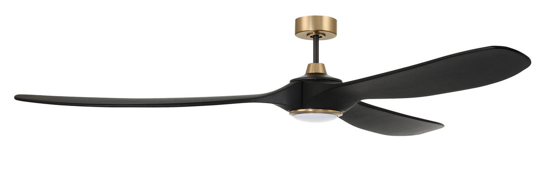 Craftmade Envy 72 EVY72FBSB3 Ceiling Fan 72 - Flat Black/Satin Brass, Flat Black/Flat Black/