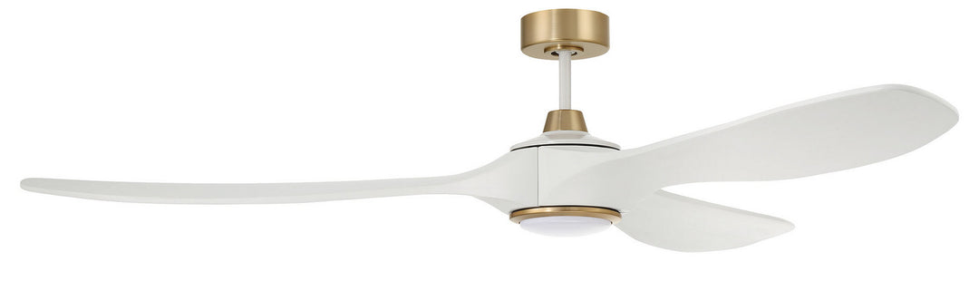 Craftmade Envy 72 EVY72WSB3 Ceiling Fan 72 - White/Satin Brass, White/White/