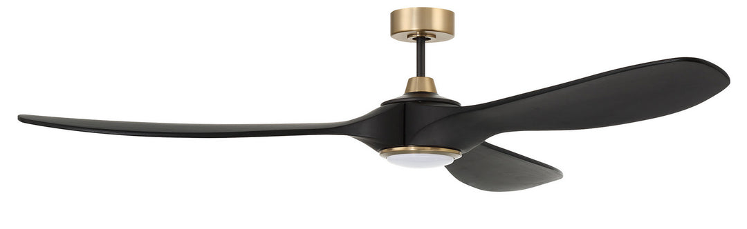 Craftmade Envy 84 EVY84FBSB3 Ceiling Fan 84 - Flat Black/Satin Brass, Flat Black/Flat Black/