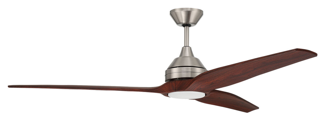 Craftmade Limerick LIM60BNK3 Ceiling Fan 60 - Brushed Polished Nickel, Mahogany/Mahogany/