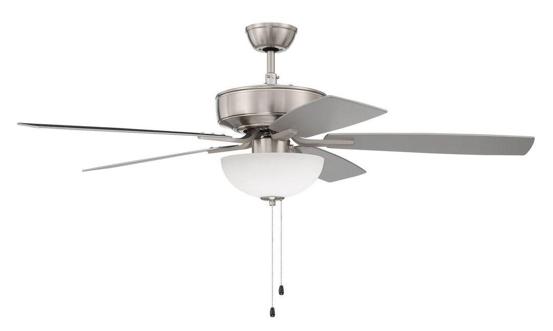 Craftmade Pro Plus 211 P211BNK5-52BNGW Ceiling Fan 52 - Brushed Polished Nickel, Brushed Nickel/Greywood/