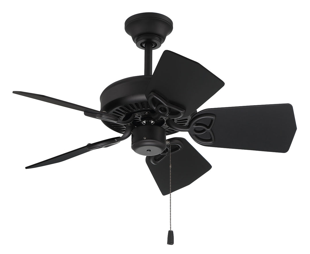 Craftmade Piccolo PI30FB5 Ceiling Fan 30 - Flat Black, Flat Black/Greywood/