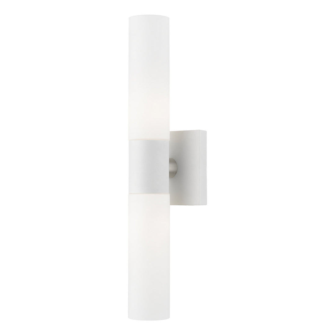 Livex Aero 10102-03 Bath Vanity Light 5 in. wide - White w/Brushed Nickel