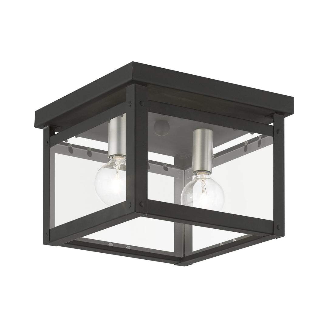 Livex Milford 4031-04 Ceiling Light - Black w/Brushed Nickel Finish Candles