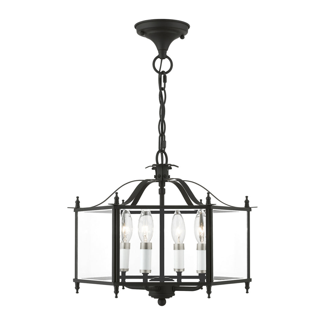 Livex Livingston 4398-04 Chandelier Light - Black w/Brushed Nickel