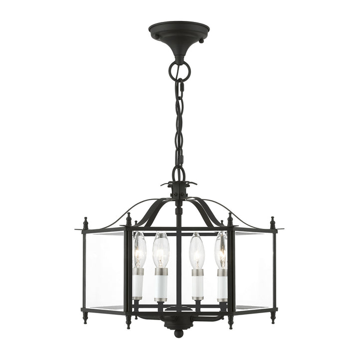 Livex Livingston 4398-04 Chandelier Light - Black w/Brushed Nickel