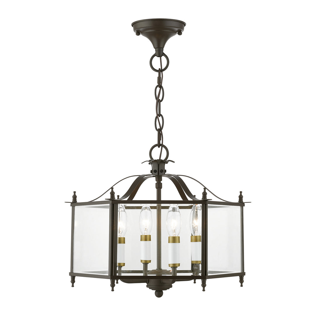 Livex Livingston 4398-92 Chandelier Light - English Bronze w/Antique Brass