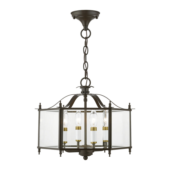 Livex Livingston 4398-92 Chandelier Light - English Bronze w/Antique Brass