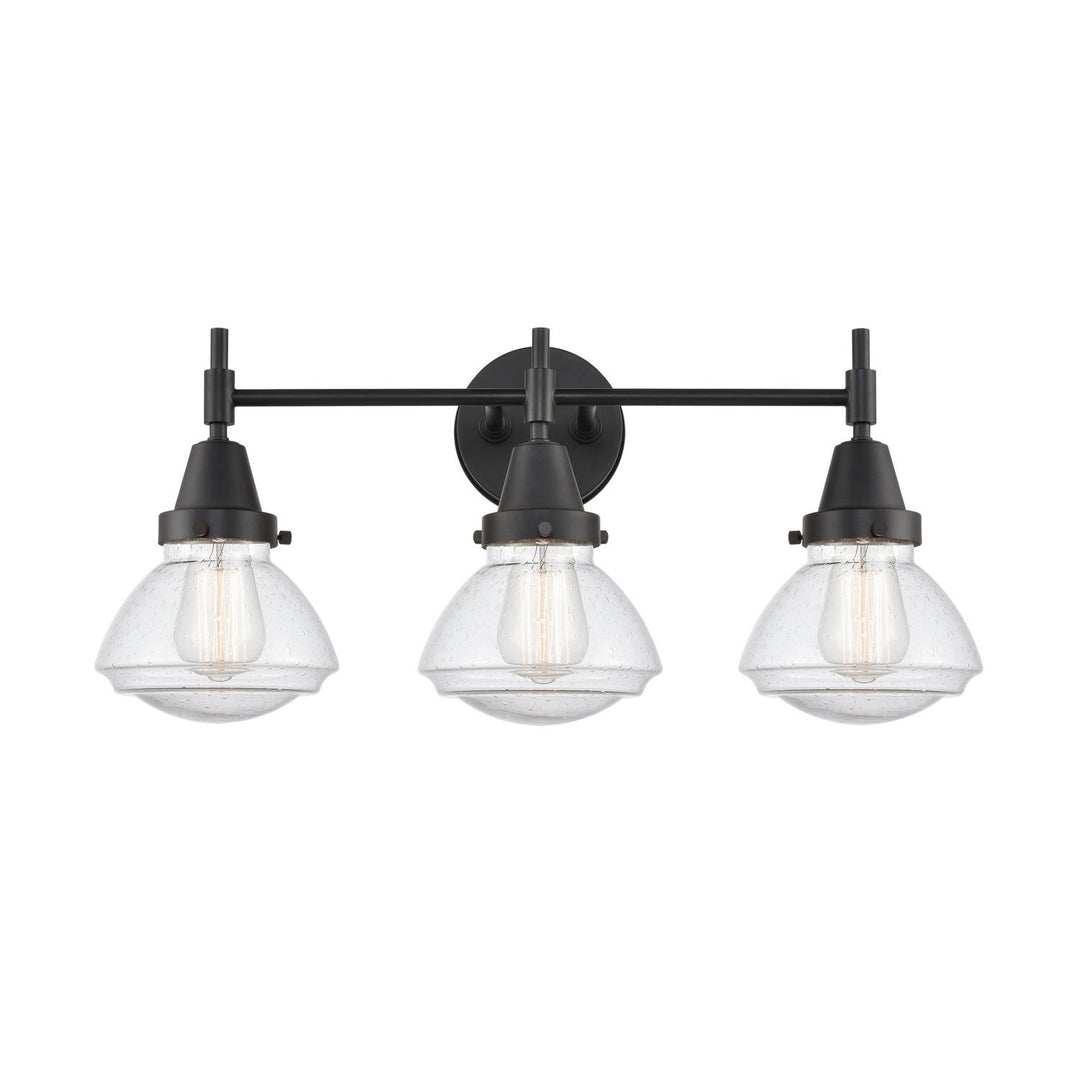 Innovations Caden 447-3W-BK-G324 Bath Vanity Light 25 in. wide - Matte Black