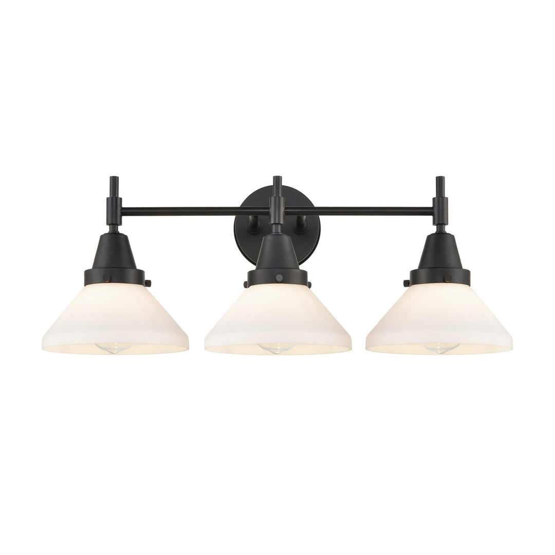 Innovations Caden 447-3W-BK-G4471 Bath Vanity Light 26 in. wide - Matte Black
