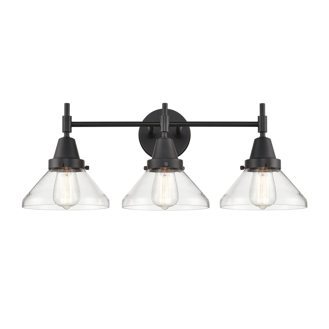 Innovations Caden 447-3W-BK-G4472 Bath Vanity Light 26 in. wide - Matte Black