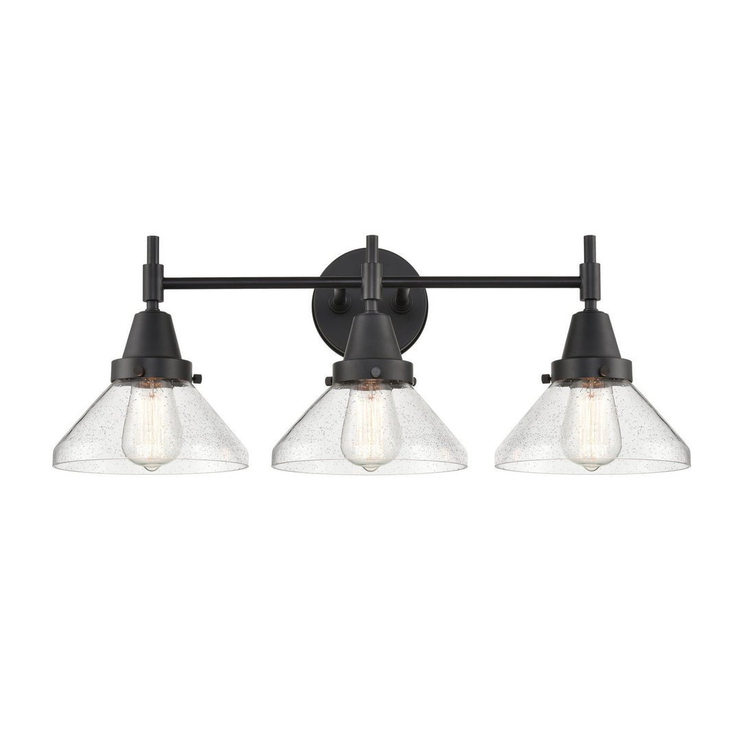 Innovations Caden 447-3W-BK-G4474 Bath Vanity Light 26 in. wide - Matte Black