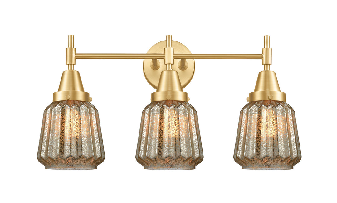 Innovations Caden 447-3W-SG-G146 Bath Vanity Light 25 in. wide - Satin Gold