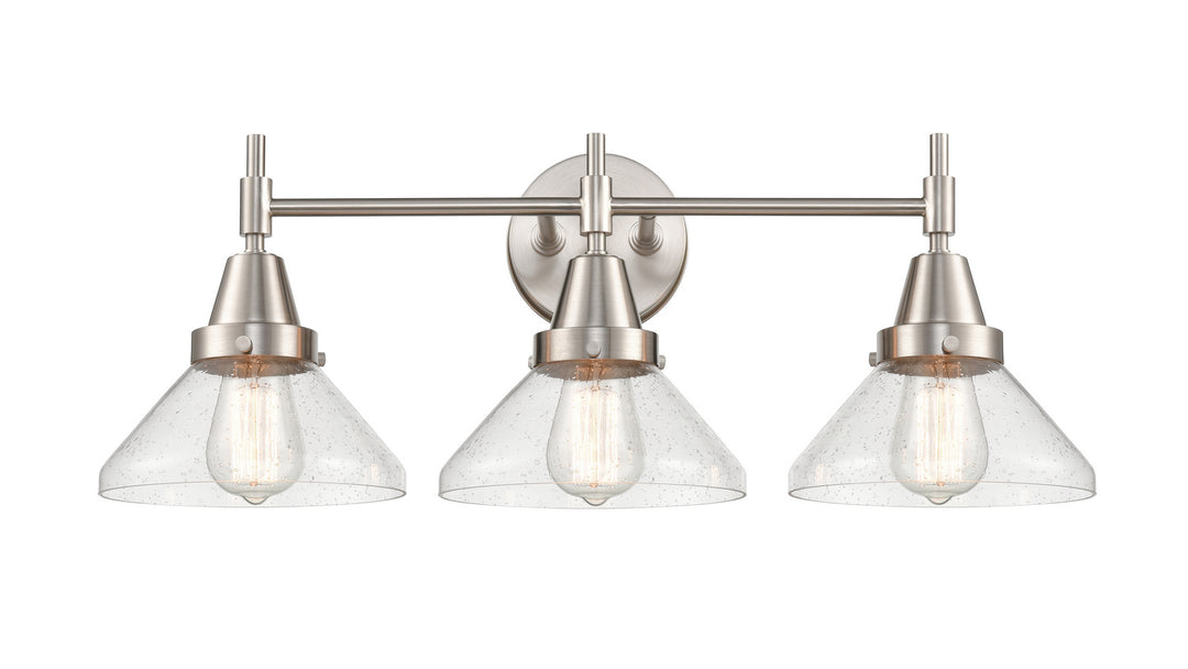Innovations Caden 447-3W-SN-G4474 Bath Vanity Light 26 in. wide - Satin Nickel