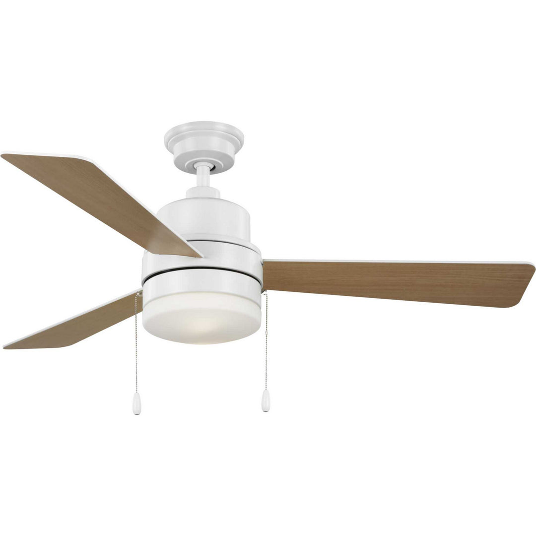 Progress Trevina V P250076-028-WB Ceiling Fan - Satin White, Matte White, Natural Cherry/