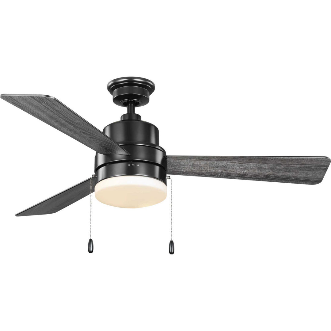 Progress Trevina V P250076-31M-WB Ceiling Fan - Matte Black, Matte Black, Distressed Ebony/