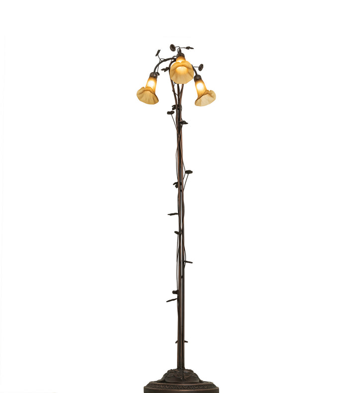 Meyda Tiffany Lighting 243615 Amber Three Light Floor Lamp Lamp Bronze / Dark