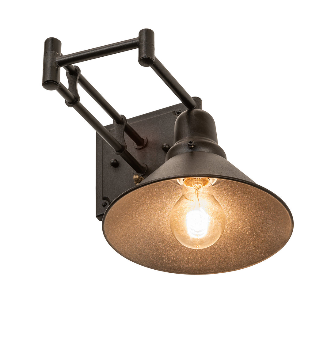 Meyda Tiffany Lighting 251126 Swingarm One Light Wall Sconce Lamp Pewter, Nickel, Silver