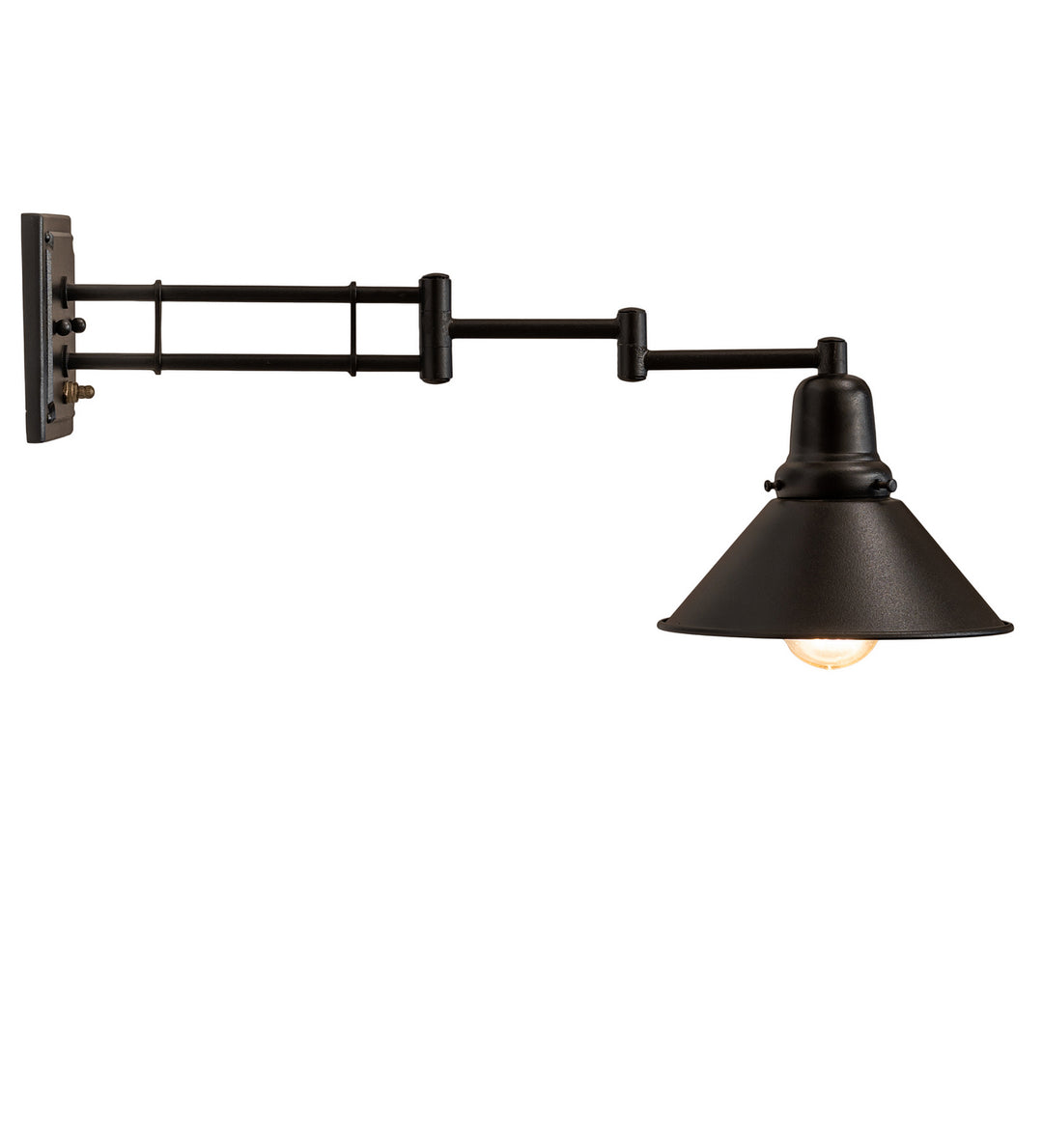 Meyda Tiffany Lighting 251126 Swingarm One Light Wall Sconce Lamp Pewter, Nickel, Silver