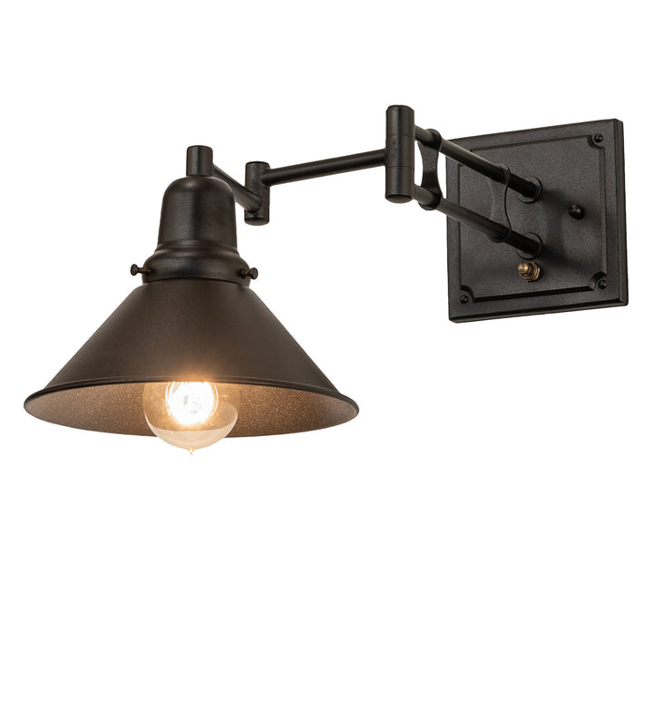 Meyda Tiffany Lighting 251126 Swingarm One Light Wall Sconce Lamp Pewter, Nickel, Silver