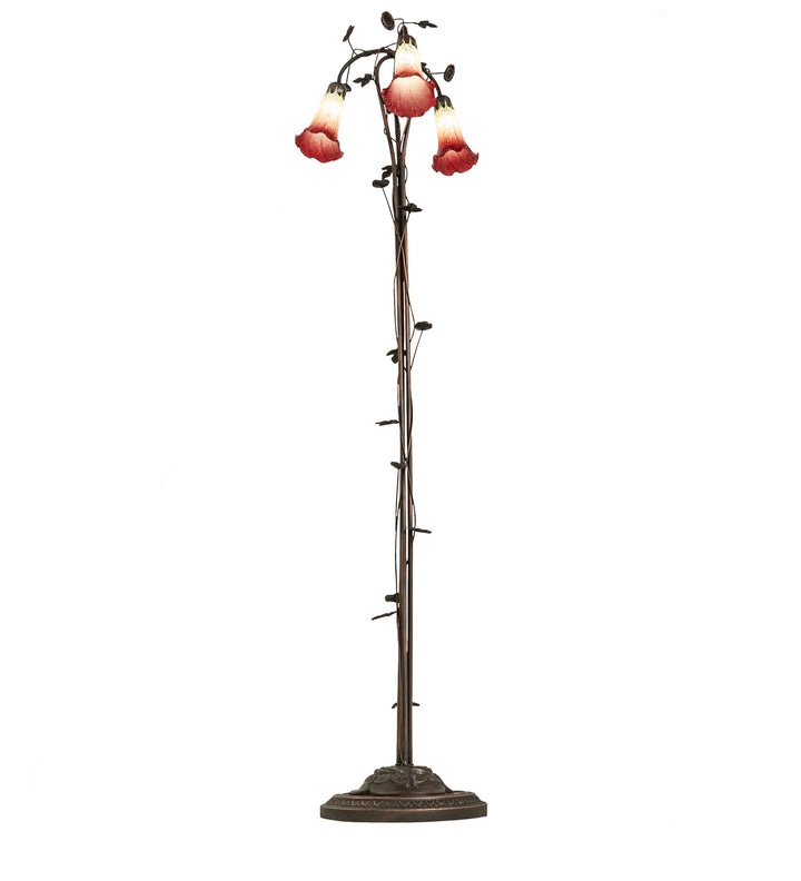 Meyda Tiffany Lighting 255130 Seafoam/Cranberry Three Light Floor Lamp Lamp Bronze / Dark