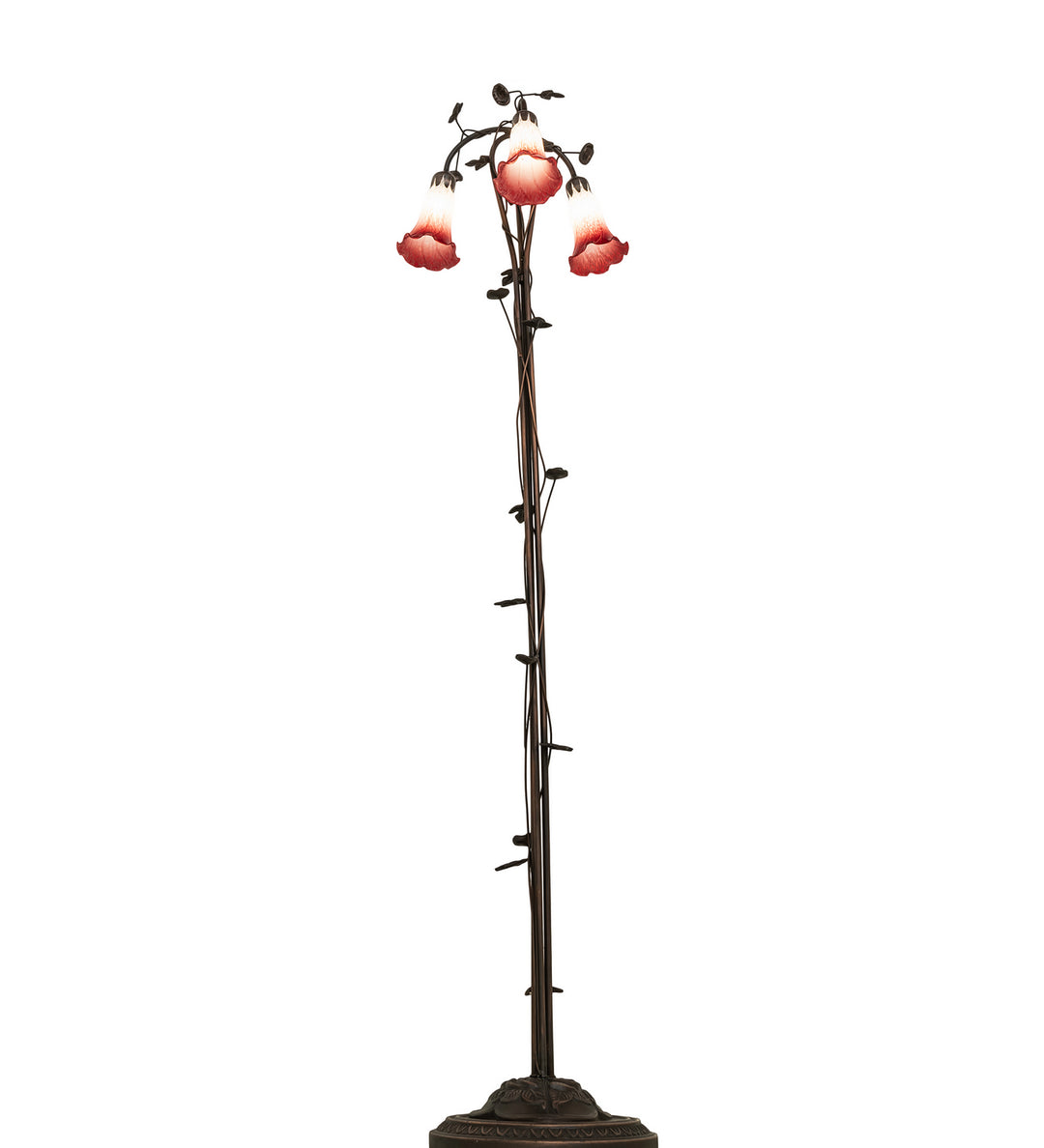 Meyda Tiffany Lighting 255131 Pink/White Three Light Floor Lamp Lamp Bronze / Dark