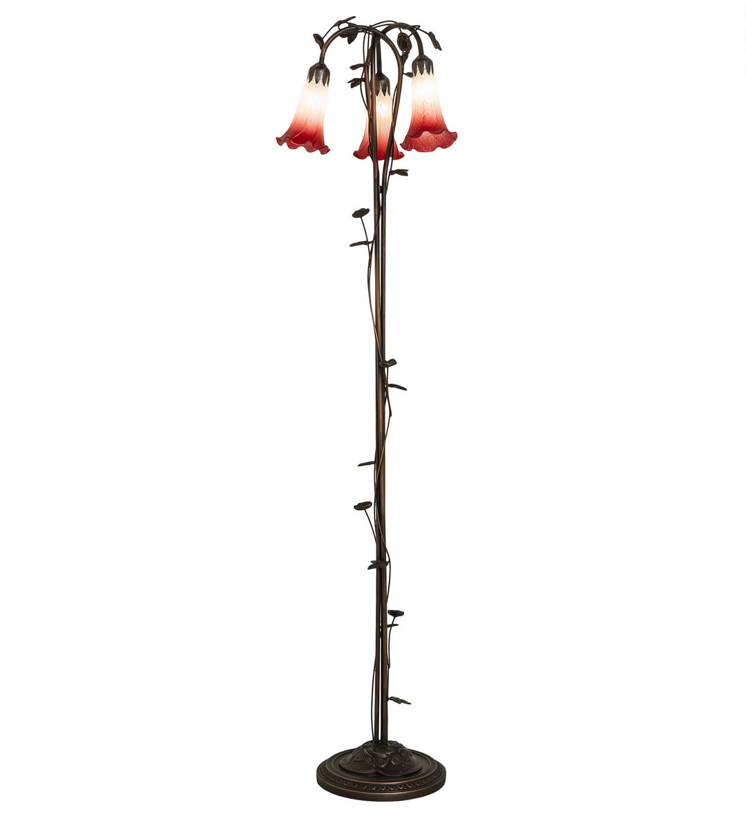 Meyda Tiffany Lighting 255131 Pink/White Three Light Floor Lamp Lamp Bronze / Dark