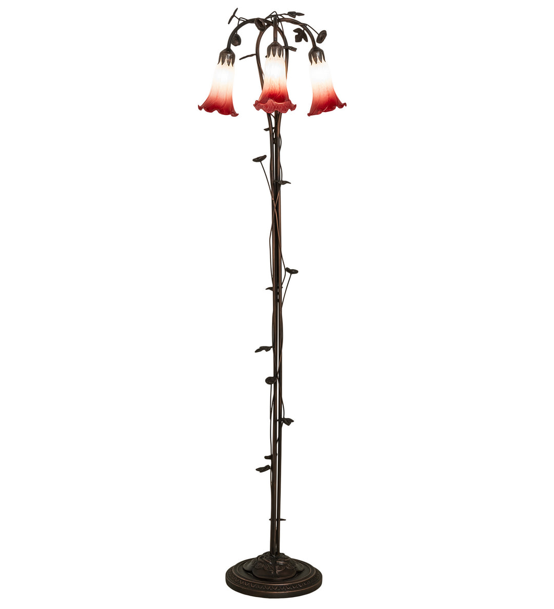 Meyda Tiffany Lighting 255131 Pink/White Three Light Floor Lamp Lamp Bronze / Dark