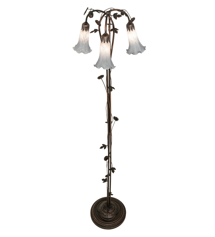 Meyda Tiffany Lighting 255132 Gray Three Light Floor Lamp Lamp Bronze / Dark