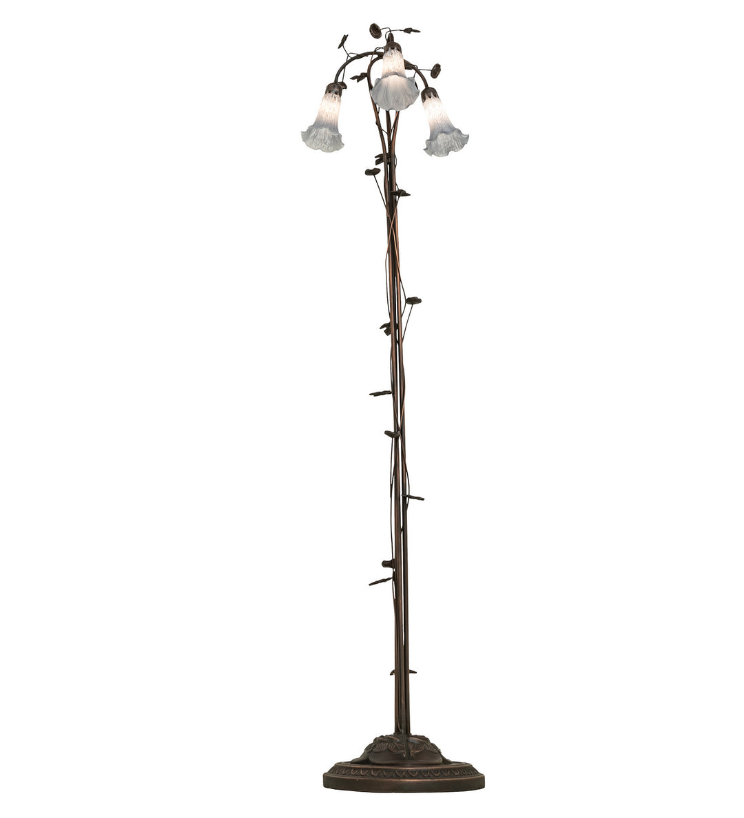 Meyda Tiffany Lighting 255132 Gray Three Light Floor Lamp Lamp Bronze / Dark