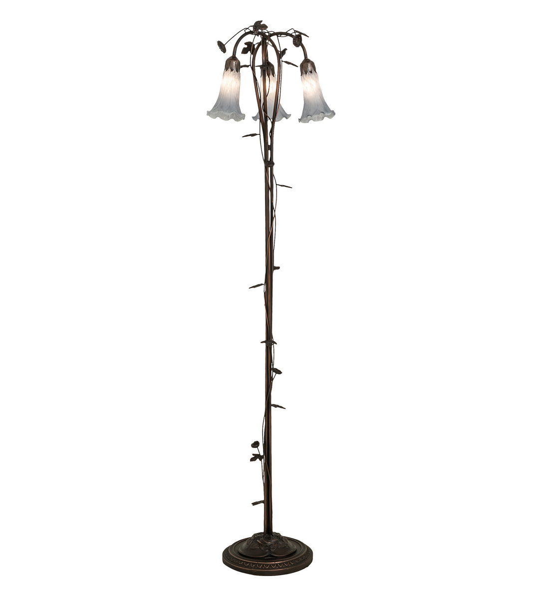 Meyda Tiffany Lighting 255132 Gray Three Light Floor Lamp Lamp Bronze / Dark