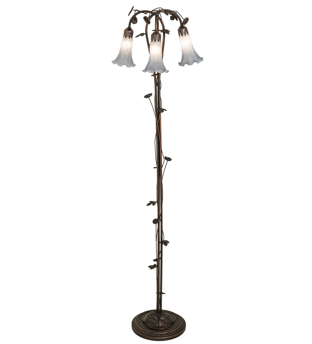 Meyda Tiffany Lighting 255132 Gray Three Light Floor Lamp Lamp Bronze / Dark