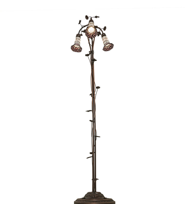 Meyda Tiffany Lighting 255139 Stained Glass Pond Lily Three Light Floor Lamp Lamp Bronze / Dark