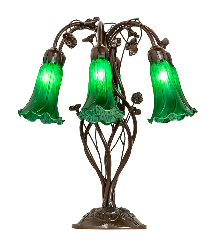 Meyda Tiffany Lighting 255806 Green Six Light Table Lamp Lamp Bronze / Dark