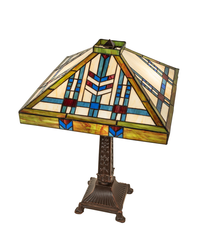 Meyda Tiffany Lighting 255909 Prairie Wheat Two Light Table Lamp Lamp Bronze / Dark