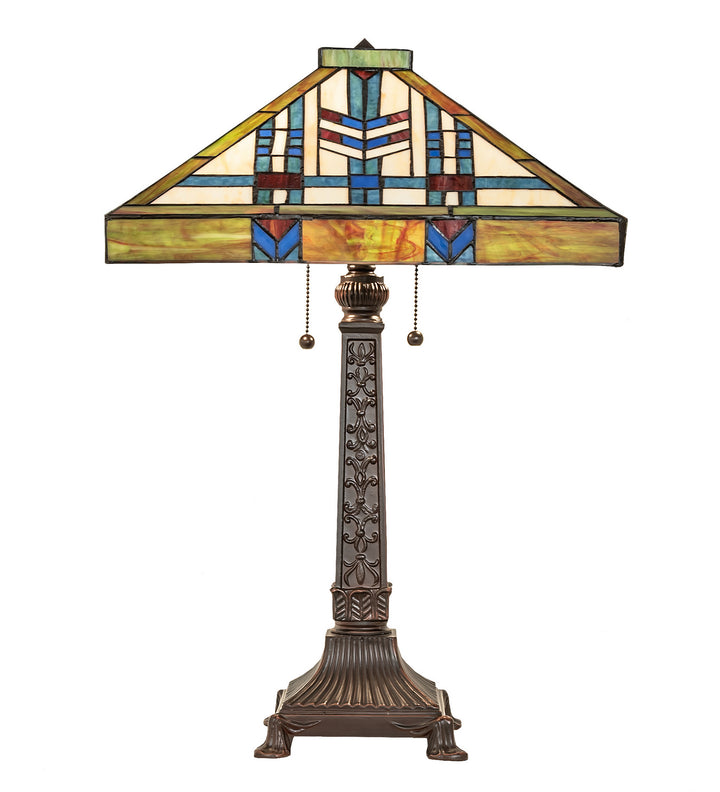 Meyda Tiffany Lighting 255909 Prairie Wheat Two Light Table Lamp Lamp Bronze / Dark