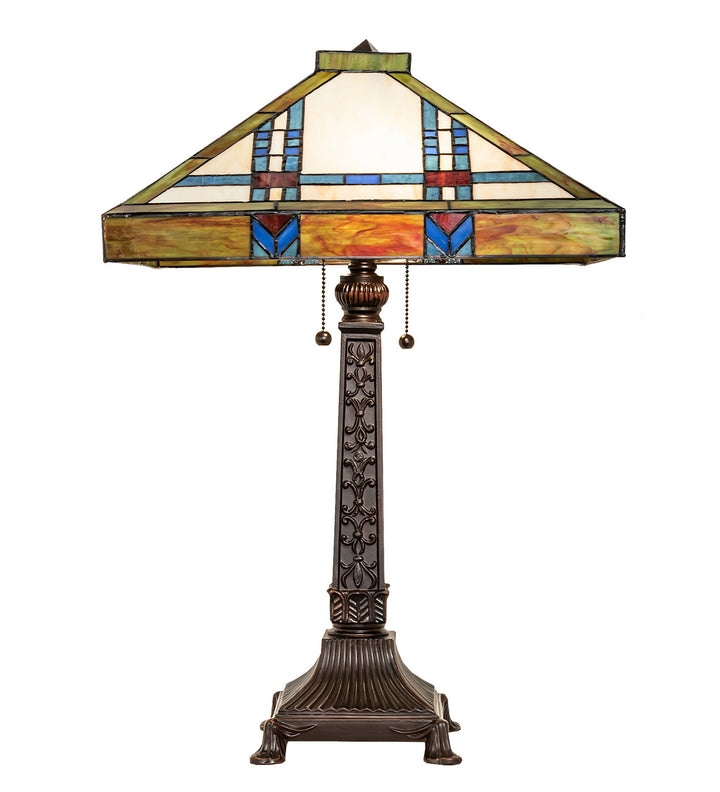 Meyda Tiffany Lighting 255909 Prairie Wheat Two Light Table Lamp Lamp Bronze / Dark