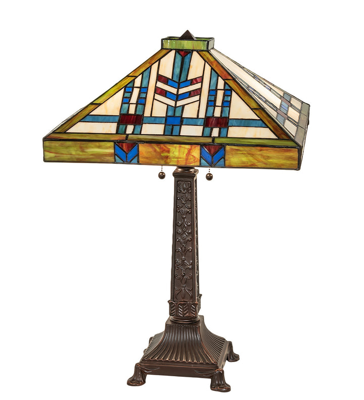 Meyda Tiffany Lighting 255909 Prairie Wheat Two Light Table Lamp Lamp Bronze / Dark