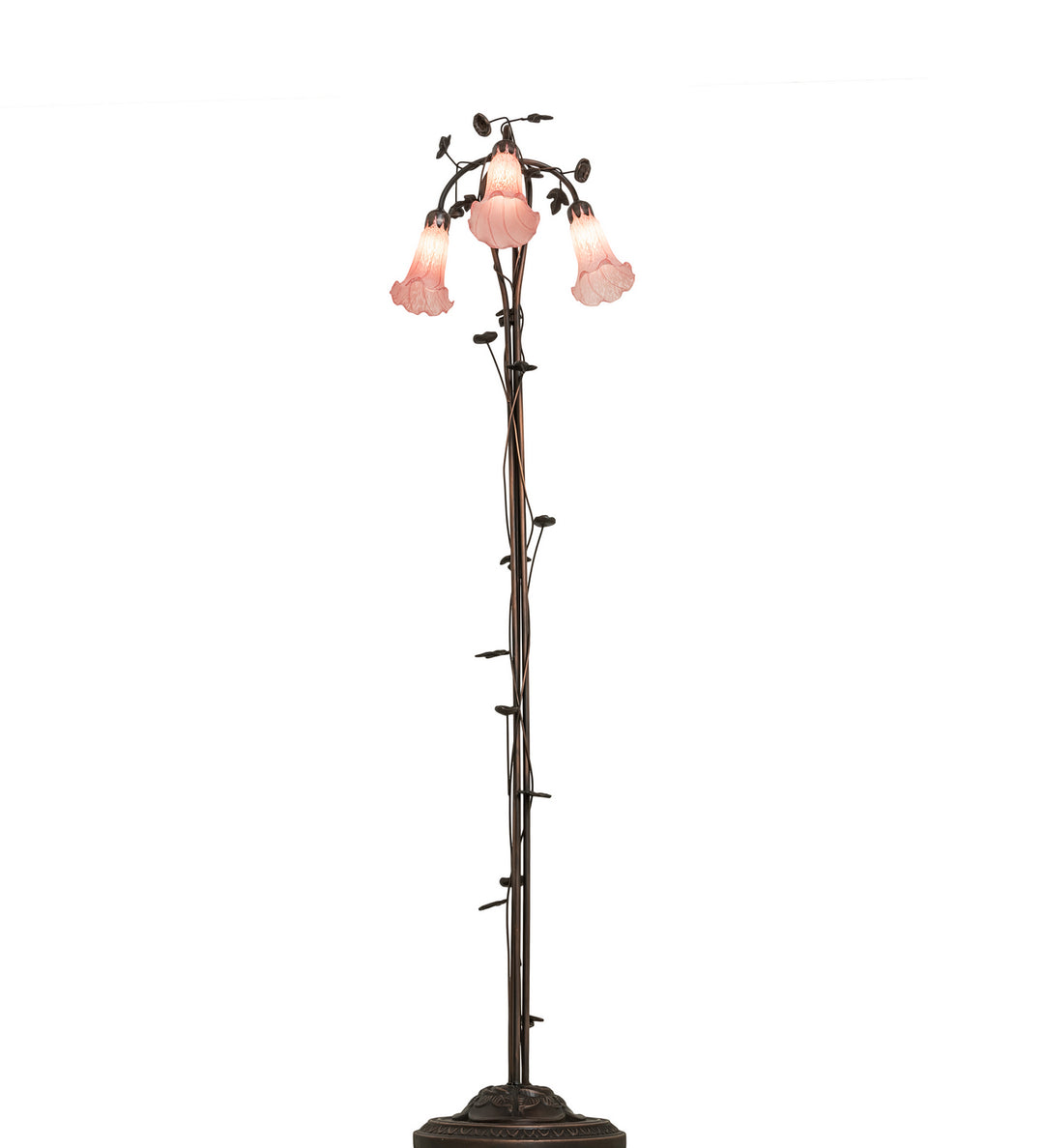 Meyda Tiffany Lighting 38444 Pink Three Light Floor Lamp Lamp Bronze / Dark