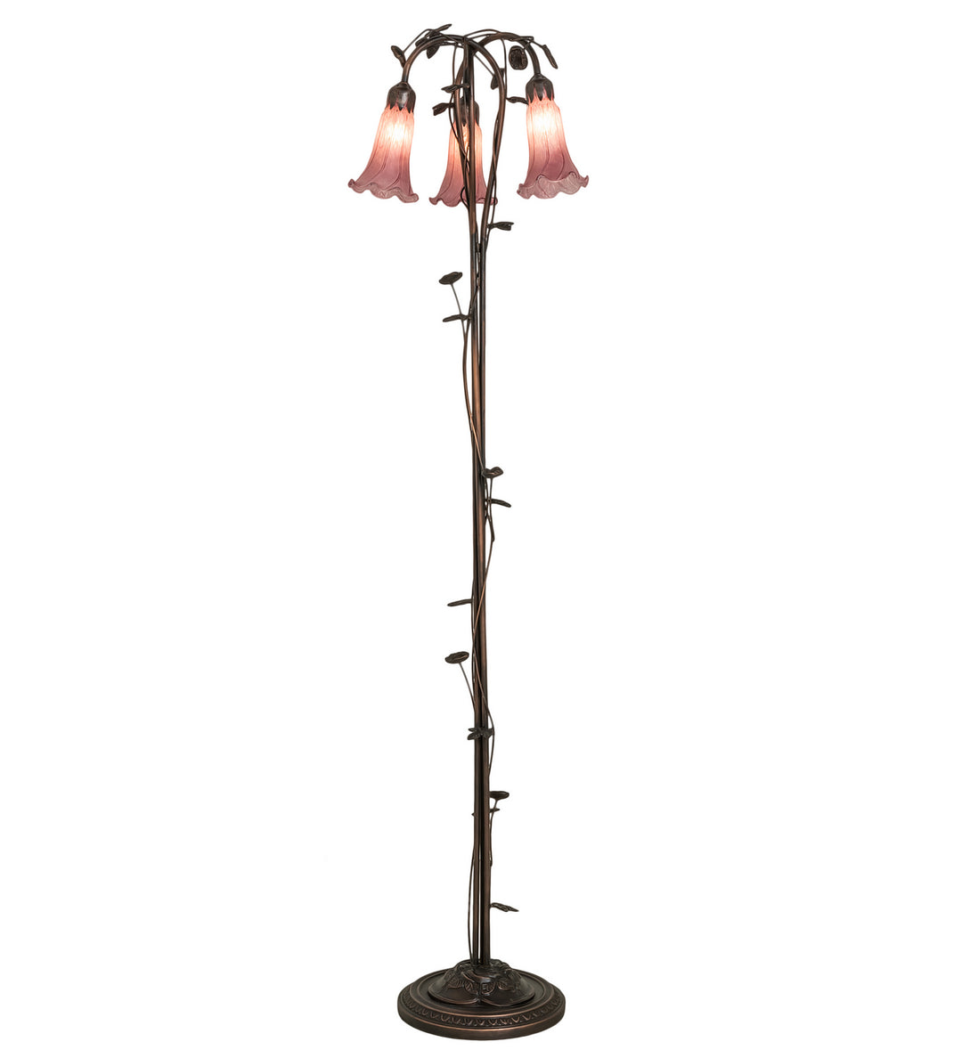 Meyda Tiffany Lighting 48433 Lavender Three Light Floor Lamp Lamp Bronze / Dark