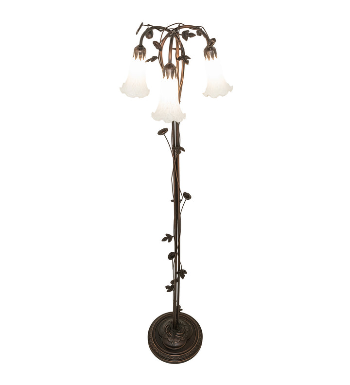 Meyda Tiffany Lighting 66181 White Three Light Floor Lamp Lamp Bronze / Dark