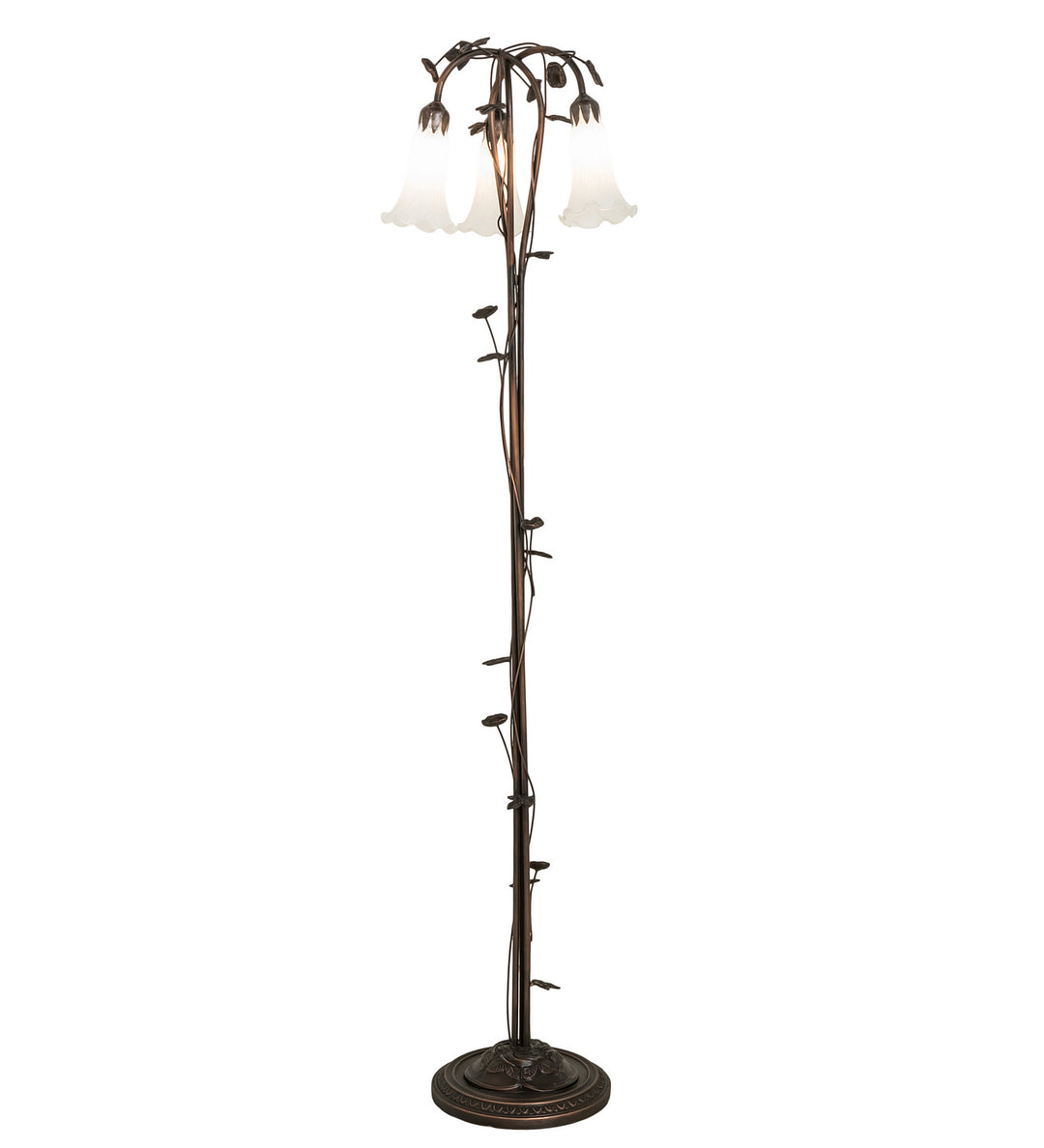 Meyda Tiffany Lighting 66181 White Three Light Floor Lamp Lamp Bronze / Dark