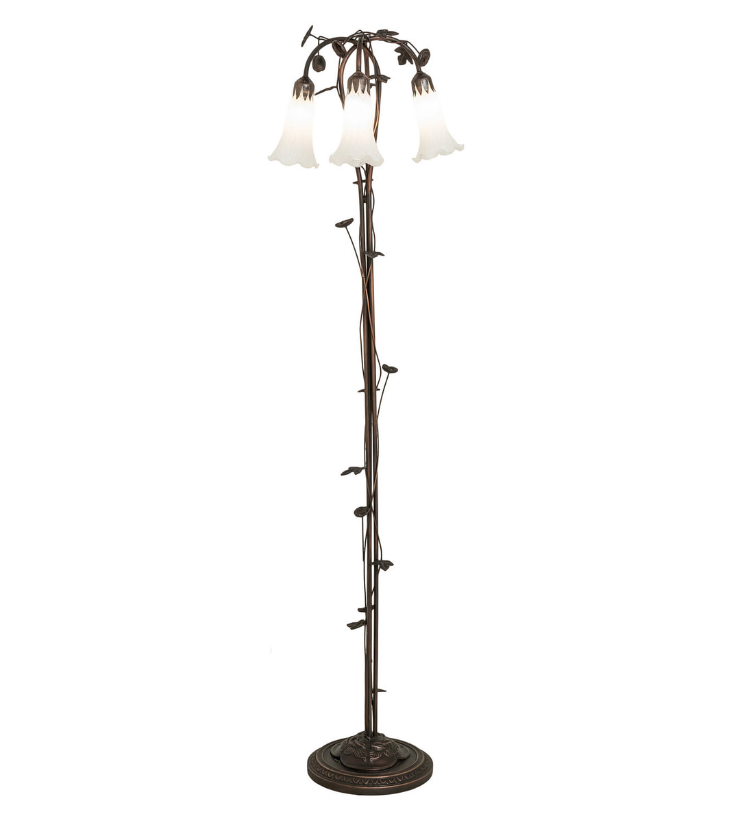 Meyda Tiffany Lighting 66181 White Three Light Floor Lamp Lamp Bronze / Dark