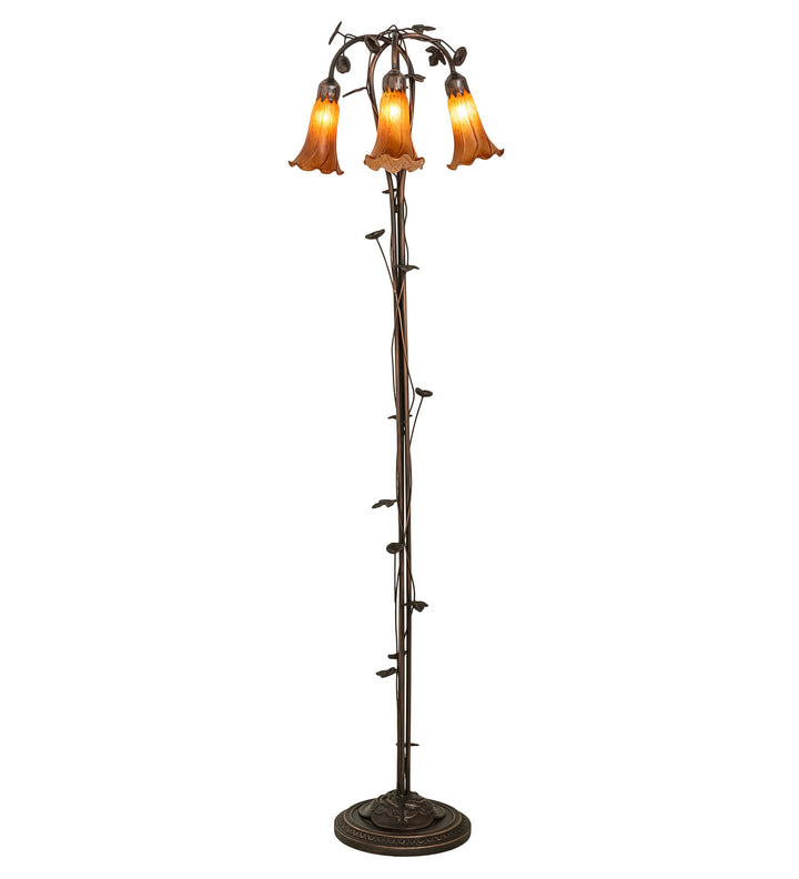 Meyda Tiffany Lighting 71881 Amber Three Light Floor Lamp Lamp Bronze / Dark