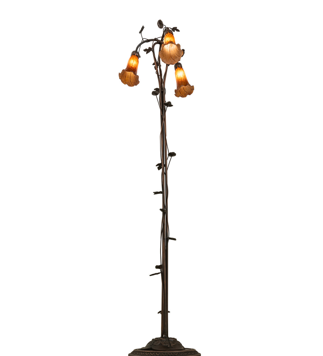 Meyda Tiffany Lighting 71881 Amber Three Light Floor Lamp Lamp Bronze / Dark