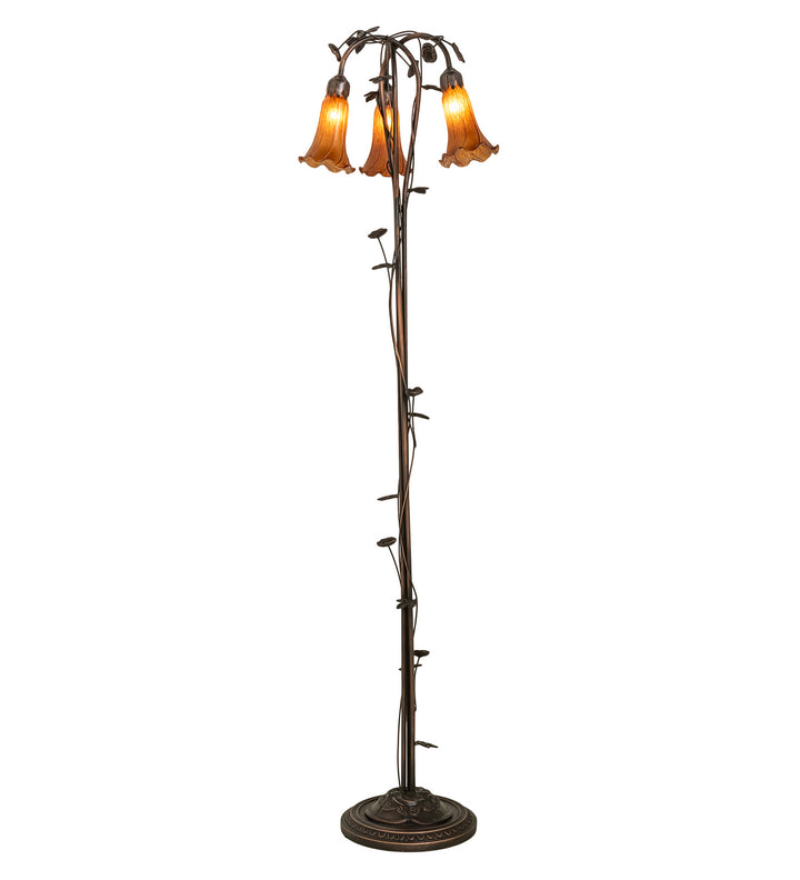 Meyda Tiffany Lighting 71881 Amber Three Light Floor Lamp Lamp Bronze / Dark